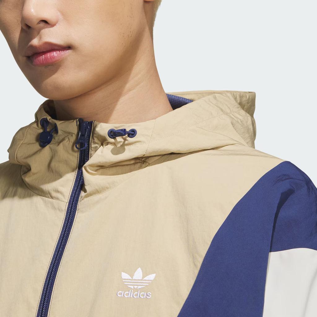 adidas Originals WINDBREAKER BLOCK Jacket Men's Linen Khaki Brown/Technology Indigo KC3126
