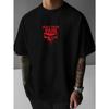European sizes Dark Style Round Neck T-Shirt, Skull Pattern Tee Shirts Loose Fit Summer Outdoor Breathable Comfort Short Sleeve -