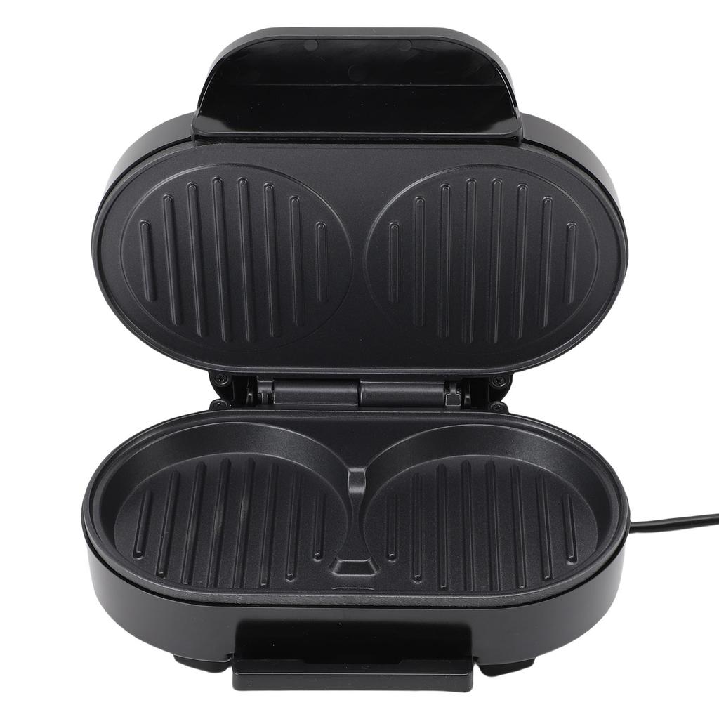 Dual Breakfast Sandwich Maker Fast Cooking Non Stick Egg Burger Machine for Home Use Silver Black