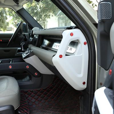 Aluminum Alloy Red/Silver Car Door Dashboard Screw Protection Covers Stickers For Land Rover Defender 110 20-25 Car Accessories