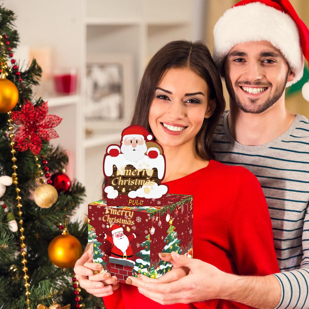 Christmas Climbing Santa Chimney Pattern Money Box Holiday Party Decor Prop