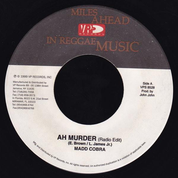 

7inch Record MAD COBRA - Ah Murder VPS8528 VP Records 1999 US Reggae, Ska & Dub Used