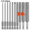 20/10pcs Electric Allen Key Allen Wrench Drill Bit Set Hex Allen Key Bit Set 1/4” Hex-Shank Screwdriver Bit for Assembling