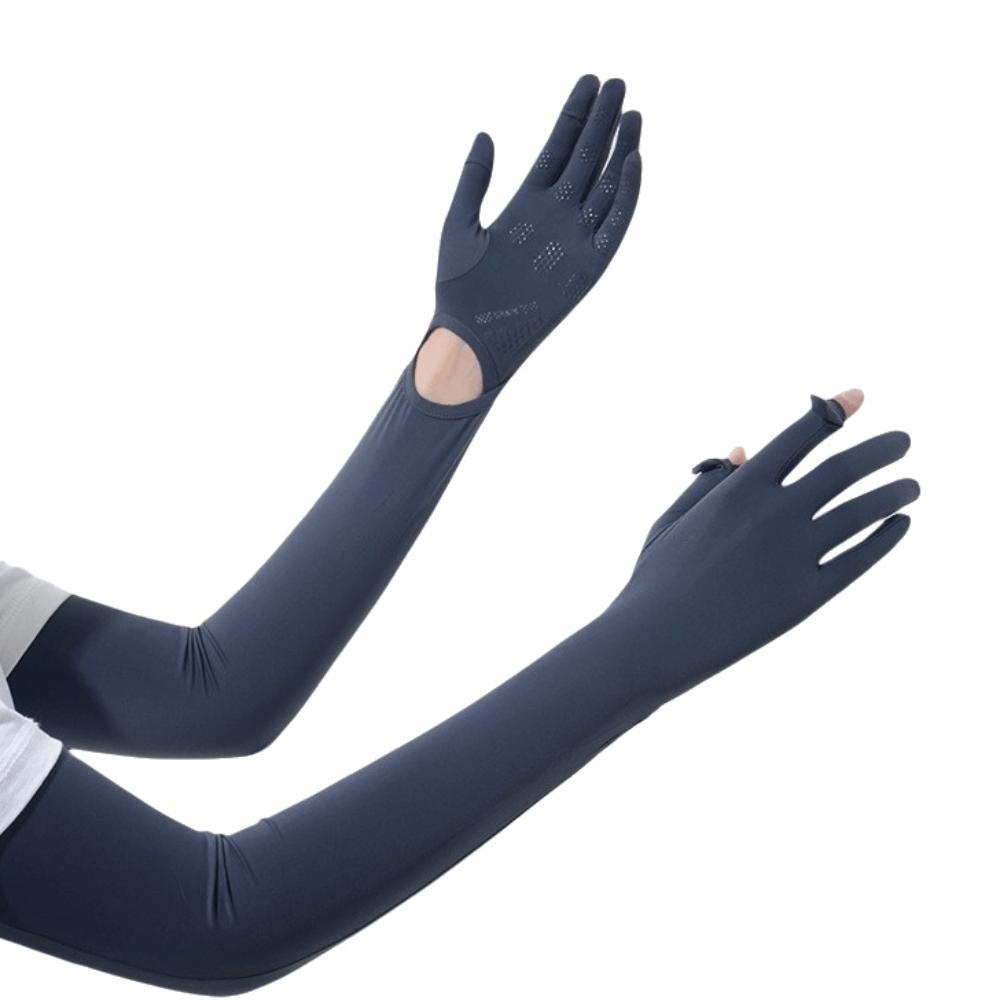 Non-slip Ice Silk Arm Sleeve Sun Protection Sunscreen Sleeve Gloves Thin Long Sleeve  Riding