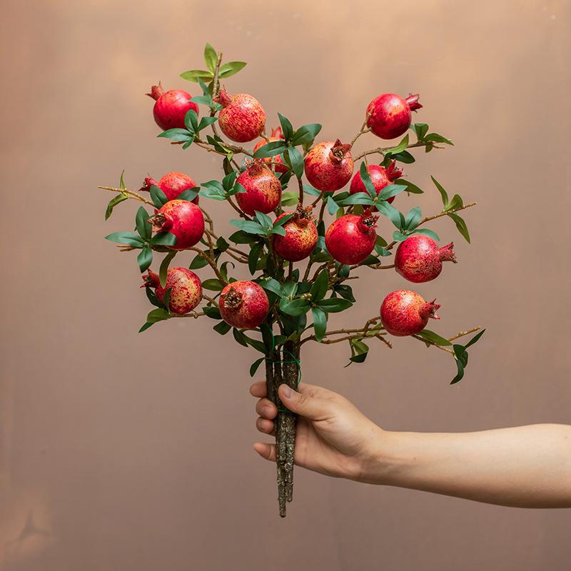 Persimmon & Pomegranate Artificial Floral Arrangement for Living Room Blessings & Entrance Decor