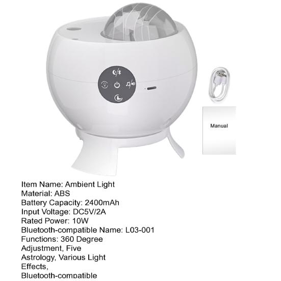 Ambient Light Star Projector with Speaker Color Changing & Music Sync Nebula Moon Effects Bedroom Mood Lighting Scheduled Shutdown Night Light