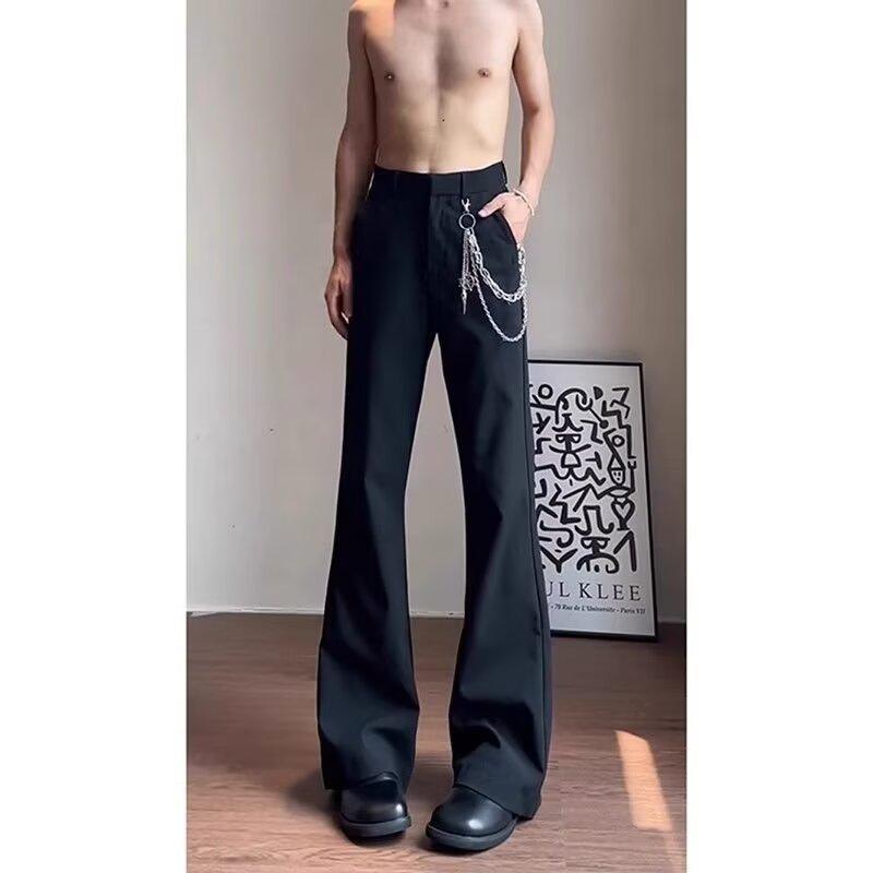 Spring and Autumn Black Micro-flared Trousers Men's Suit Pants Drop Casual Suit Pants Men's and Women's