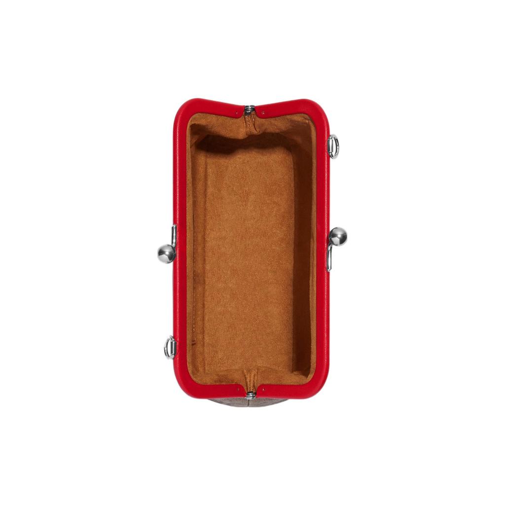 New COACH Kisslock Canvas With Leather Kisslock Bag, Shoulder Bag, Handbag Women's CH512-SVRVB