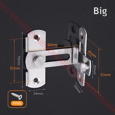 NAIERDI Stainless Steel 90/180 Degree Hasp Latches Sliding Door Chain Locks Security Hardware For Window Cabinet Hotel Home
