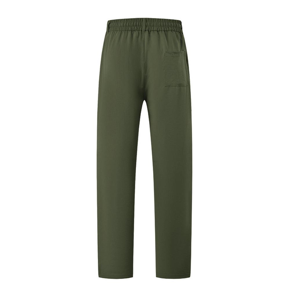 Men's Solid Color Straight Leg Plus Size Slim Business Casual Pants