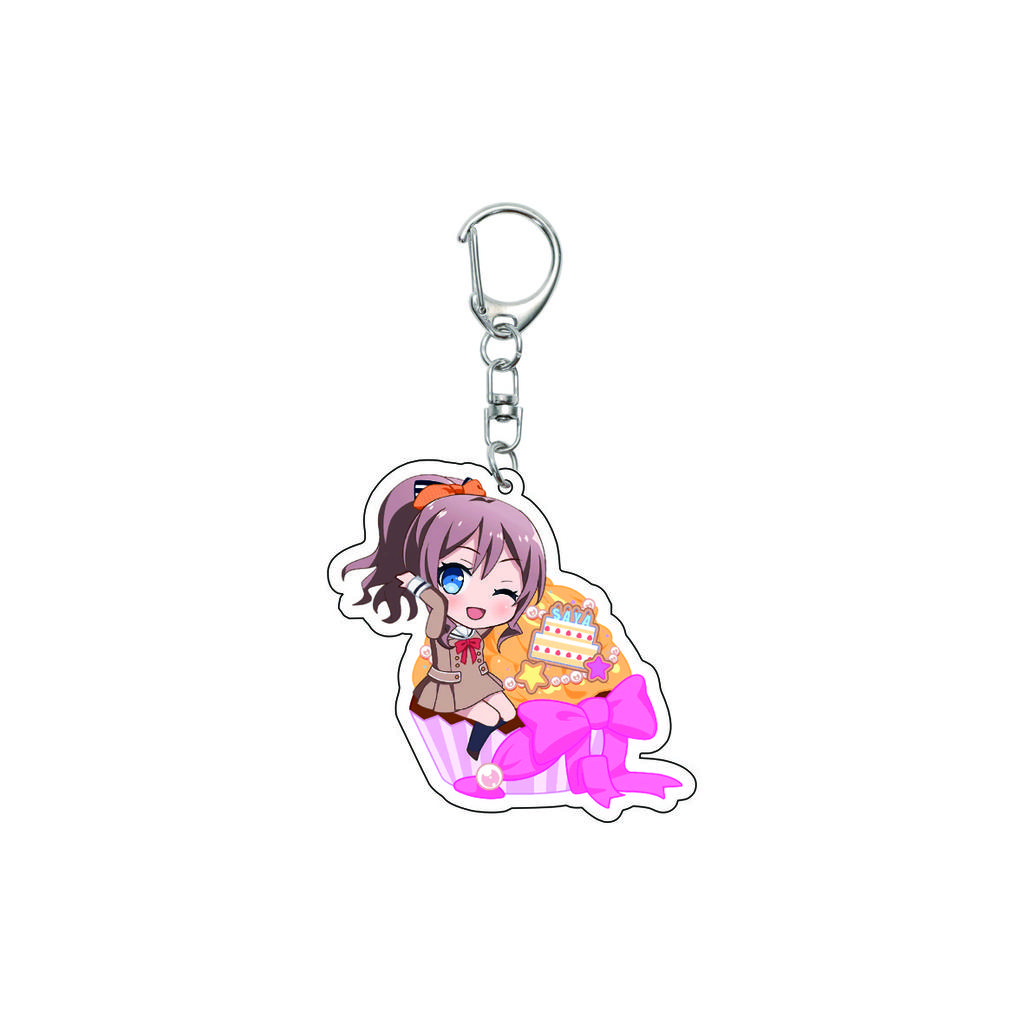 55MM Anime banG Dream Keychain Toyama Kasumi/Saya Yamabuki/Hanazono Tae Key Chain Acrylic Model Plate Christmas Gifts