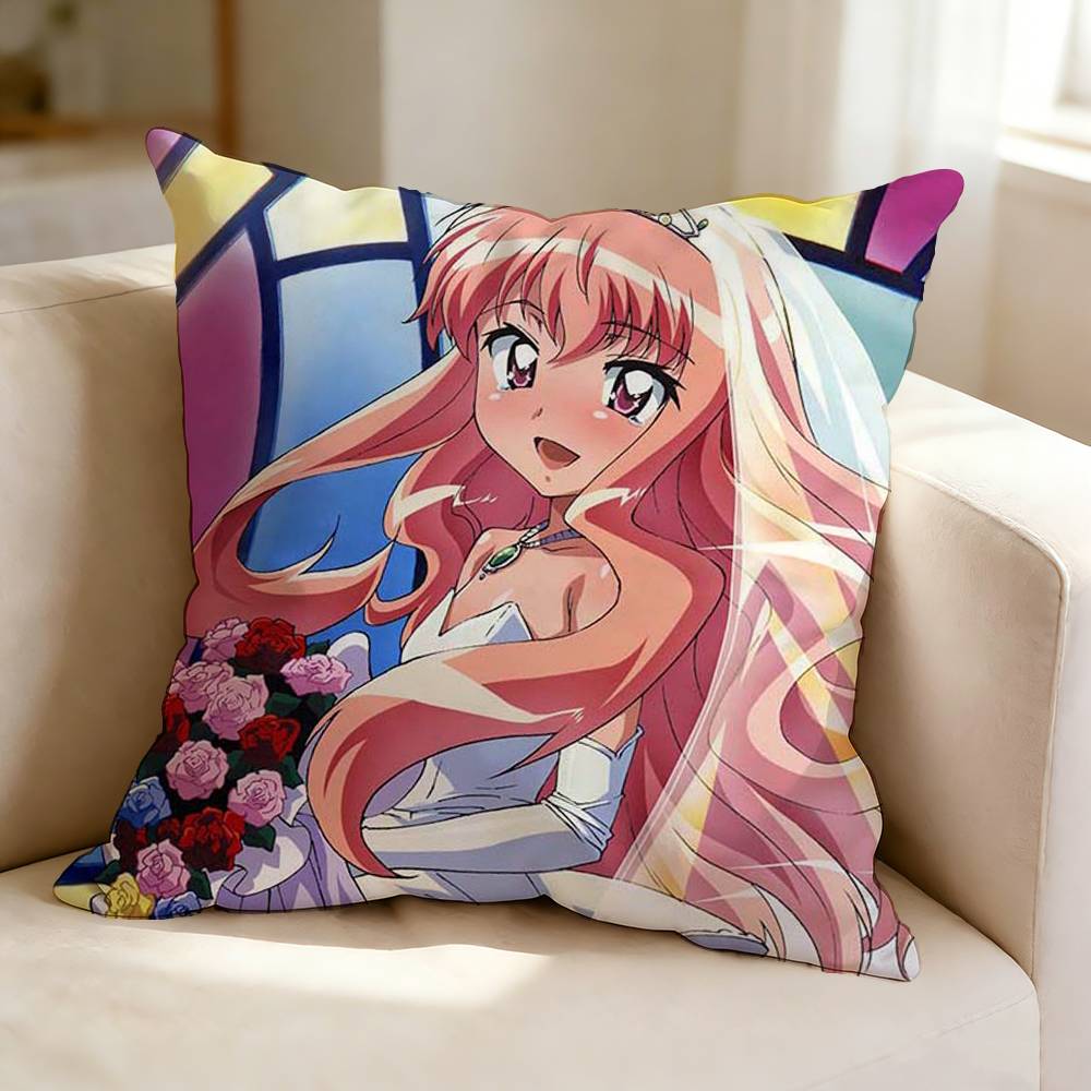 ZZero No Tsukaima Cute Girl LLouise Square DoubleSided Printed Pillow Case Bedroom Bedside Pillow Sofa Cushion Cover