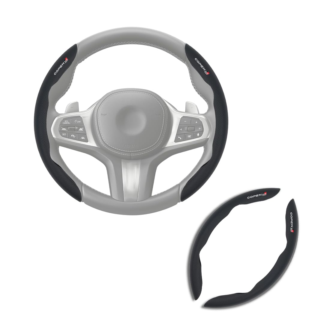 

Set of 2 Black Steering Wheel Covers for Toyota Copen GR Sport LA400 Series Comfortable to the and provides excellent design for easy (LA400 Series,