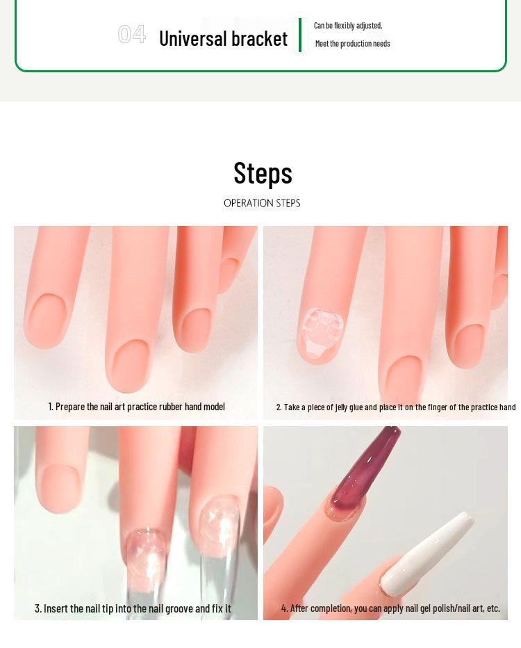 Bendable Nail Art Practice Hand with Adjustable Fingers