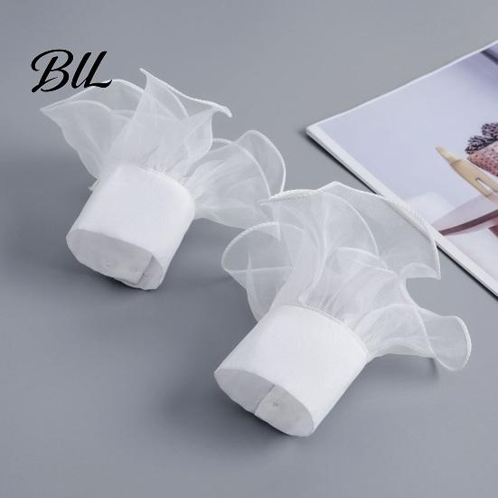 Sophisticated Outfit Enhancers Detachable Ruffled Cuffs for Women, Elastic Layered Tulle Fake Cuffs, Decorative Formal Dress Sleeve Trims Wrist