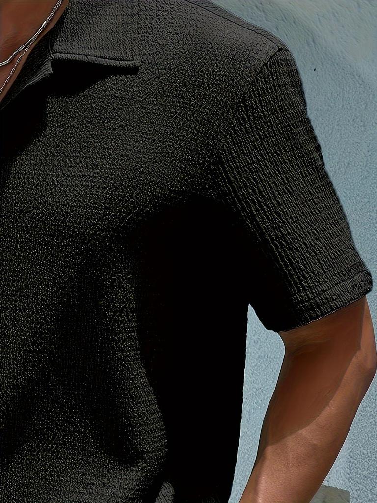 Men's Summer Solid Color Short Sleeve Shirt