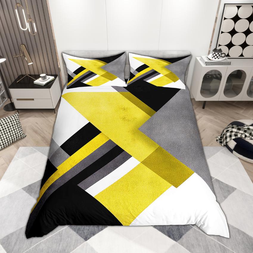 Comforter Homewish Modern Abstract Art 2Pcs/3Pcs Geometric Aesthetic Bedding Ombre Stripe Bed Set