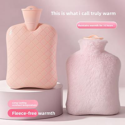 Borsa dell'acqua calda in peluche ispessito, Borsa dell'acqua calda riempita d'acqua, Impacco caldo per il letto, Bambino caldo riempito d'acqua, Custodia per scaldamani, Scaldamani