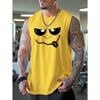 [Print Design-Not Textured] Wolf Soul Animal Print Sleeveless T-Shirt, Men'S Graphic Vest, Suitable for Outdoor And Casual Wear, Plus Size