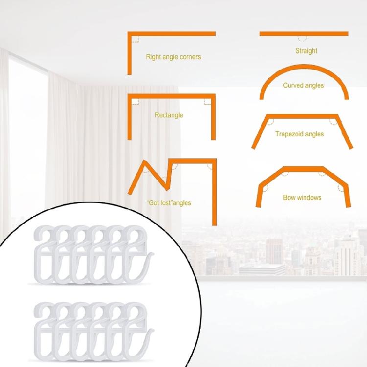 50Pieces S Shape Curtain Track Sliders Hooks for Smooth Drapery Movement Curtain Rails Gliders Hooks Clip Accessories
