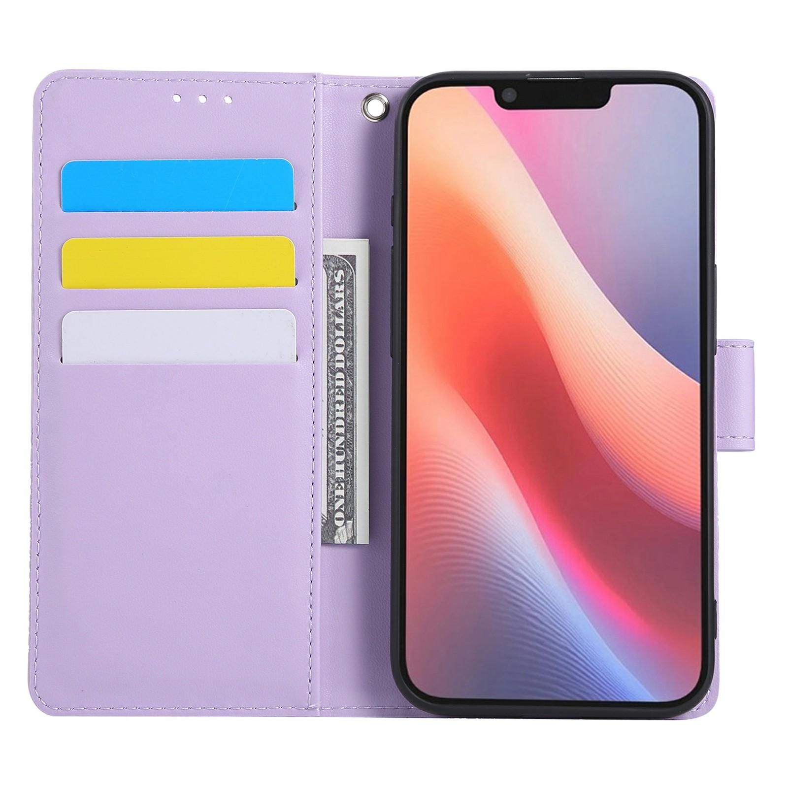 

For iPhone 16e Case Rose Flower PU Leather Wallet Phone Cover with 3 Card Slots Brown