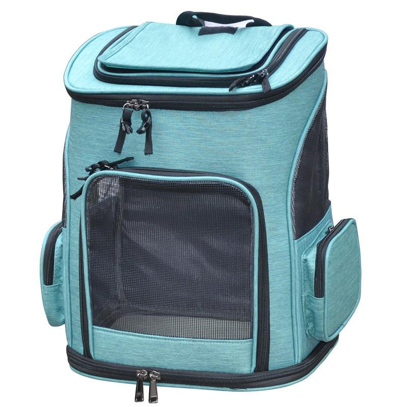 

Hanbang Breathable Foldable Pet Backpack: Large-Capacity Double Shoulder Bag for Cats & Dogs. небесно-голубой