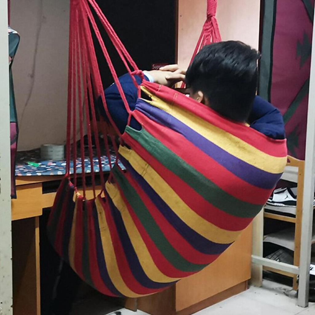 Upgrade Hammock Chair, Portable Heavy-Duty Canvas Swing Chair for Indoor/Outdoor, Dorm, Bedroom, Balcony, Patio, 330lbs Capacity, Hanging Swing Chair