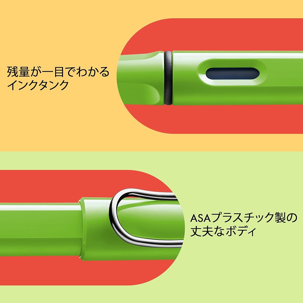 LAMY (Ramy) Safari Green Fountain Pen Green - Ergonomic Grip and Polished Left Handed Steel Tip (...