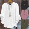 Women's V-Neck Bell Sleeve Top with Bow Detail In Multiple Colors