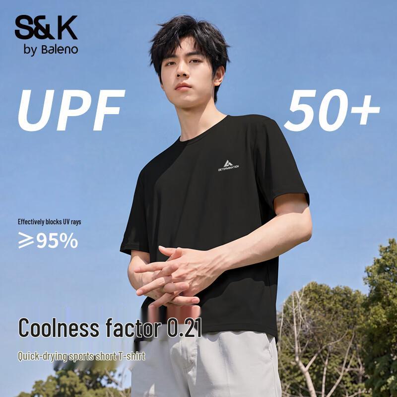 

Baleno S&K Men s Ice-Feel Breathable Short Sleeve T-Shirt L