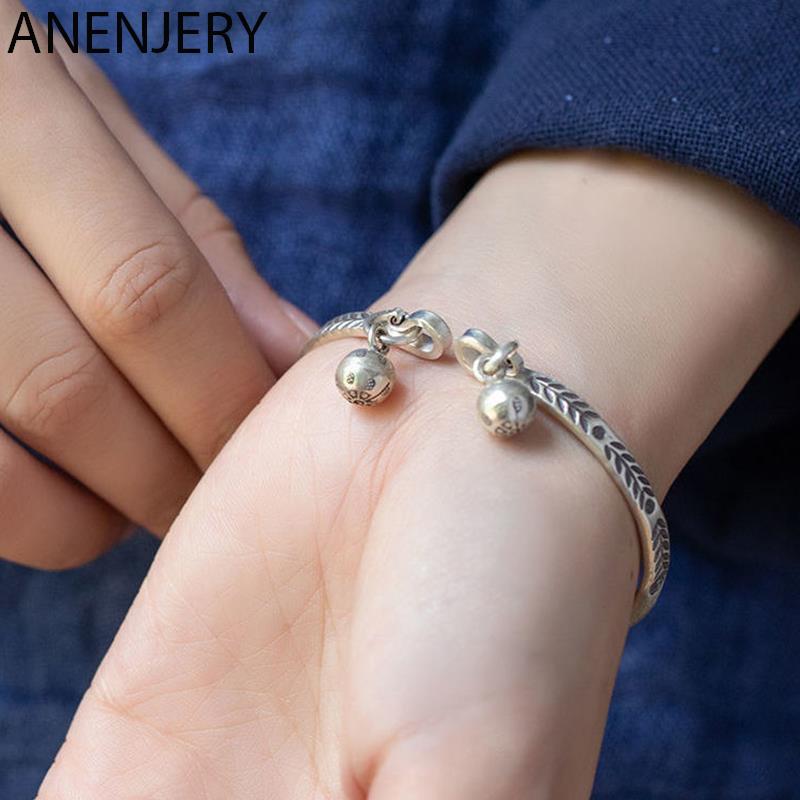 

ANENJERY браслеты-манжеты с рисунком листьев и браслеты женские винтажные украшения ручной работы