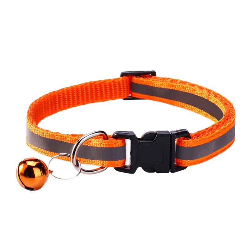 Reflective Adjustable Pet Collar with Bell for Cats & Dogs - Universal Fit, In Stock