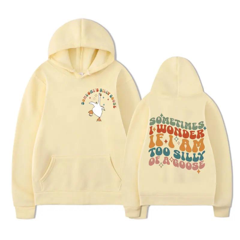 Silly Goose University Graphic Print Hoodie Trendy Street Stylish Retro New In Sweatshirts Men Women Gothic Harajuku Pullover