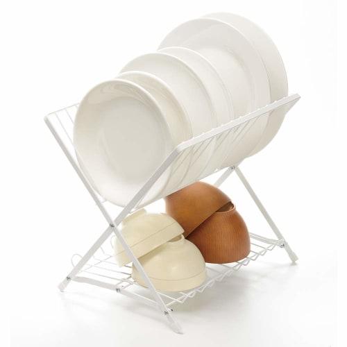 Wahei Phrases Large Capacity Dish Stand for Standing Plates Upright and Neat Dish Stand Large Plate Medium Plate Small Plate Drainer Storage Blancs RG