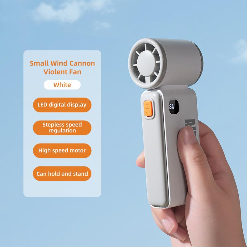 2026 New Style Violent Small Wind Cannon Handheld Fan, LED High-definition Digital Display, Summer Fashion Portable Handheld Fan