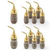Nakamichi FanLock Excel Banhado a Ouro 24k Conector Banana Plug de Pino de 2mm com Clipe de Mola para Fio 10-18 AWG 4mm Áudio Hi-Fi 12 Peças (6 pares)