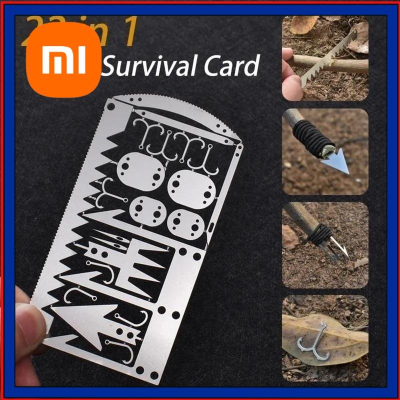 Xiaomi Outdoor Camping Outdoor Multifu Equipment Survival Tools Stainless Steel Card Fishing Portable Practical Hand Tools Supplies