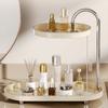 Stylish Modern Tabletop Rack Removable Double Layer Storage Rack Space-Saving Makeup Display Makeup Display Stand Bathroom