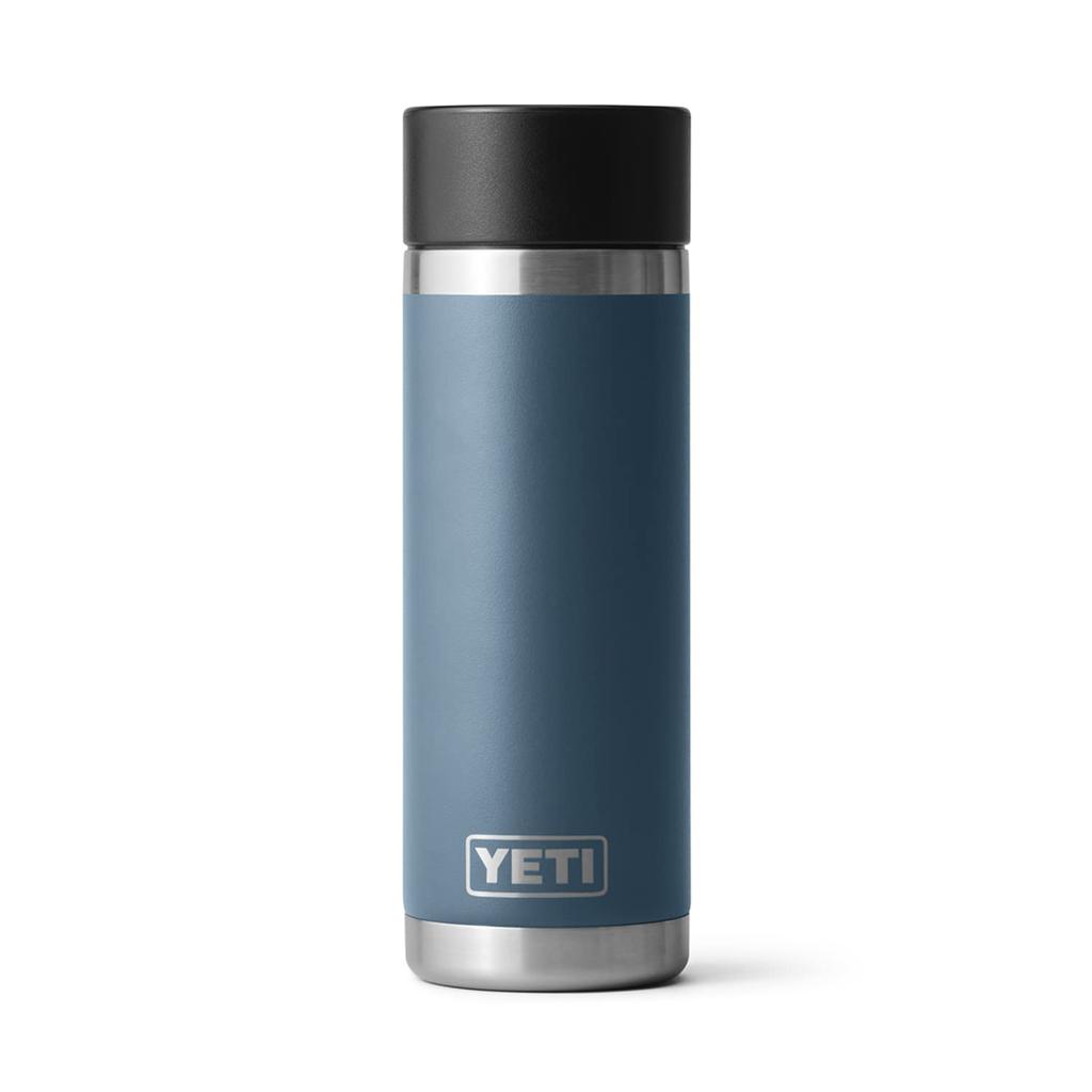 YETI Rambler 18 Bottle, Stainless Steel, Vacuum Insulated, with Hot Shot Cap, Nordic Blue