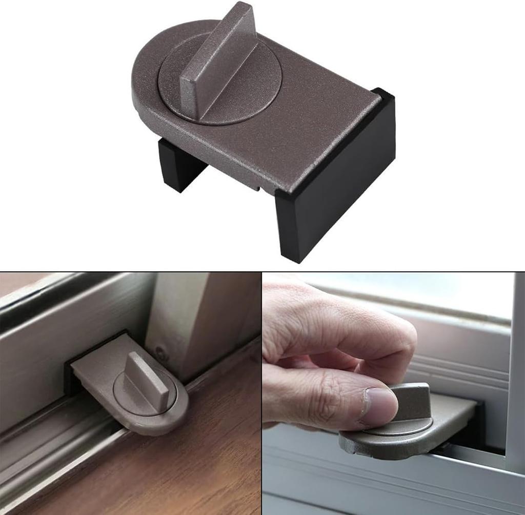 Adjustable Child Safety Window Lock Push Pull Security Door Latch Anti-Theft Window Stopper/Limiter Iron Material Cabinets