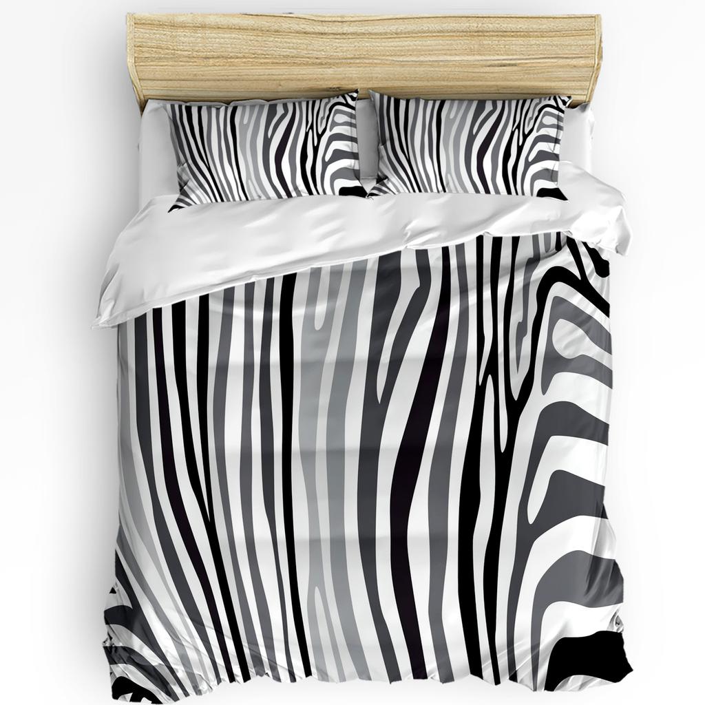 Nordic Zebra Animal White Duvet Cover with Pillow Case Custom 3pcs Bedding Set Quilt Cover Double Bed Home Textile