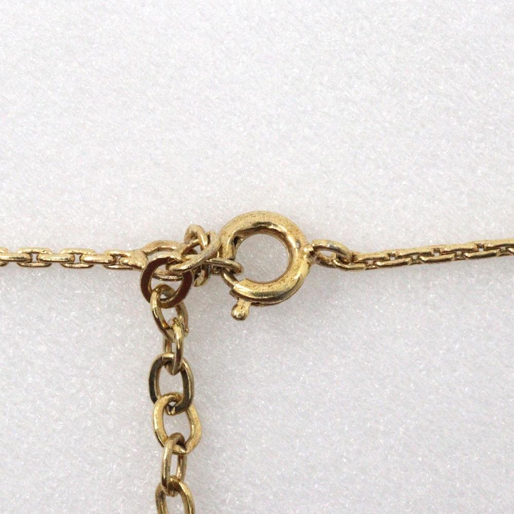 Dior 3P Necklace vintage Plated Gold/Rhinestone 4.5g Women Used