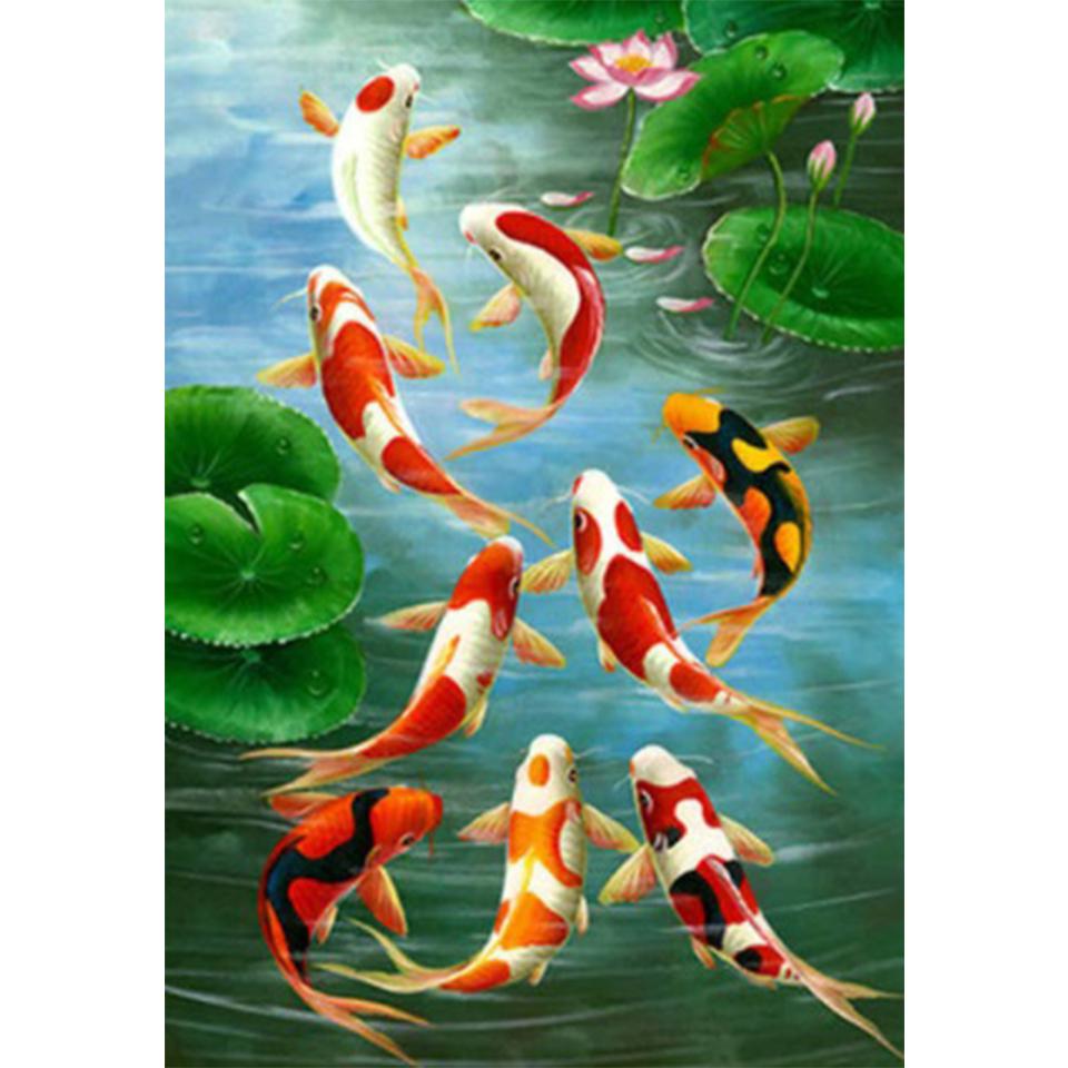 5D Diamond Painting Animal Fish Rhinestone Art Picture Cross Stitch Kit Full Diamond Embroidery Gift DIY Mosaic Home Decoration