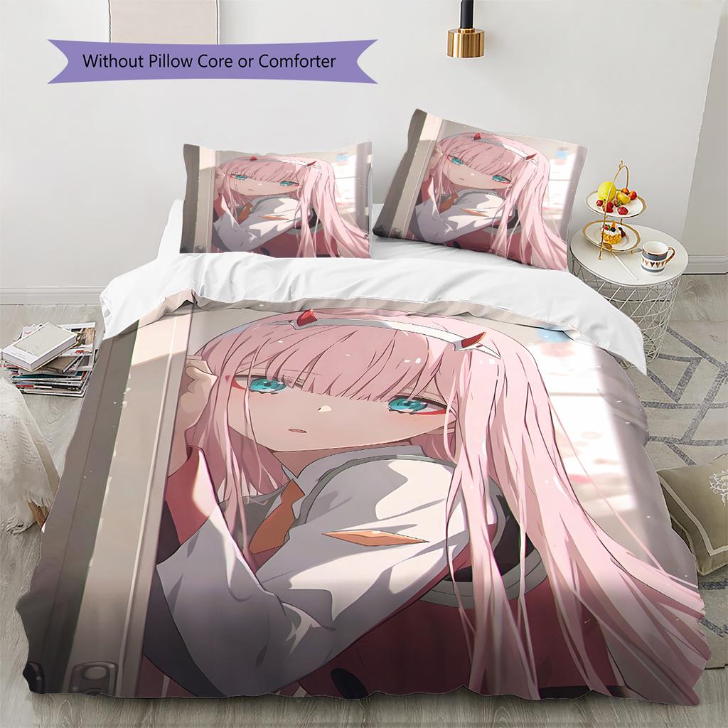 Darling In the Franxx Soft Comfort Duvet Cover, Kids Bedding Set Gift, Size Various Options -HE7