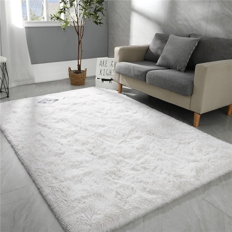 Large Area Rugs for Living Room Super Soft Fluffy Modern Bedroom Rug, Tie-Dyed Indoor Shag Fuzzy Carpets for Girls Kids Nursery Room Home Decor