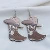 1 Pair Vintage Martin Boots Earrings, Hat Heart Shaped Earrings, Western Cowboy Boot Design, Suitable for Daily Wear