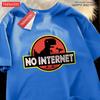 No Internet Fun Little Dinosaur Short Sleeve Mens Cartoons Cotton Tshirt Summer High Quality Clothing Fashion Oversize T-Shirts