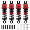 TRZX 4pcs RC Shock Absorbers, Front and Rear Shock Absorbers, 55mm and 62mm, Upgrade Parts for Tamiya TT02 1/10 RC Drift Car (62mm Red)
