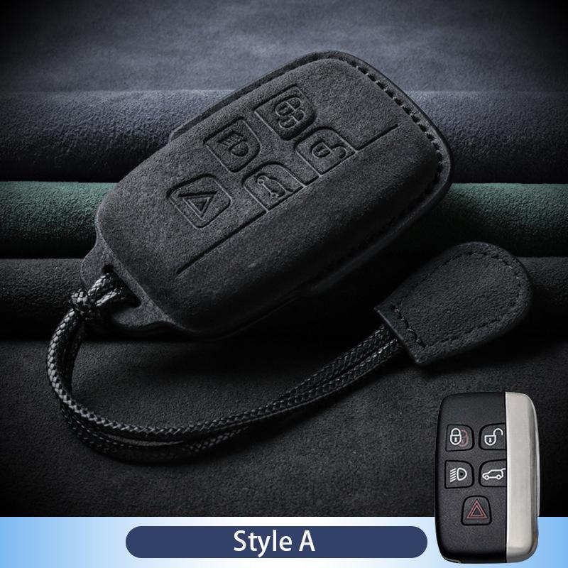 Suede Leather Car Key Case for Land Rover Range Rover Evoque Discovery Sport Velar for Jaguar XE XF E-Pace F-Pace Accessories
