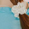 Mellotory Mini Shirring Satin Scrunchie (ivory)